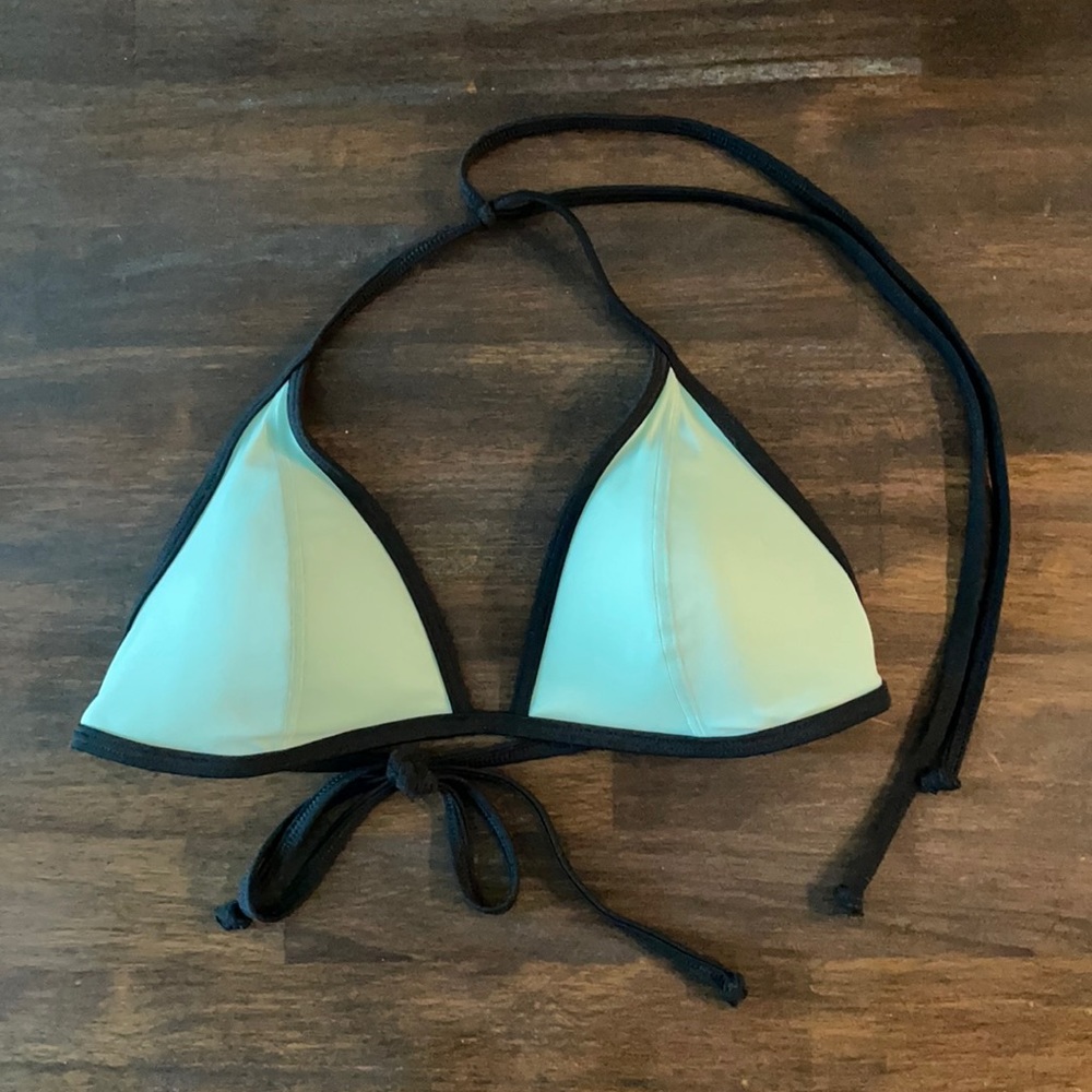 PINK Teal and Black Bikini Top